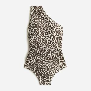 J. Crew Ruched One Shoulder One Piece Swimsuit Taupe Size 20